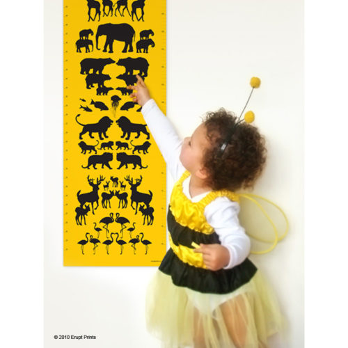 Height Chart - Yellow Animals by Erupt