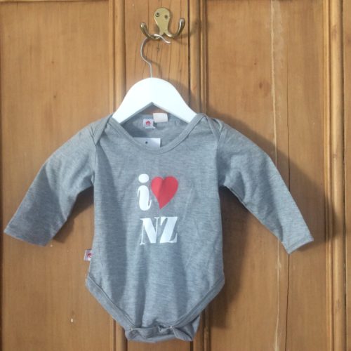 Playhouse Kids Grey Long Sleeved Romper with I Heart NZ