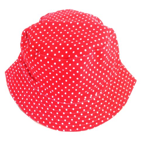 Sun Hat - Red with White Spots