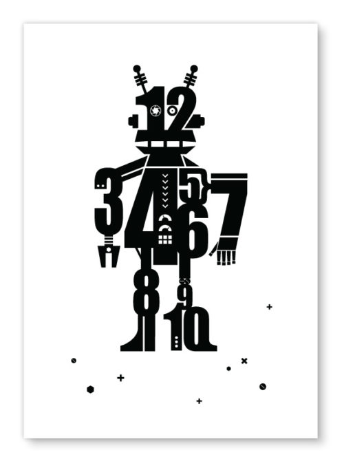 Numbot (robot print) A4 - Black