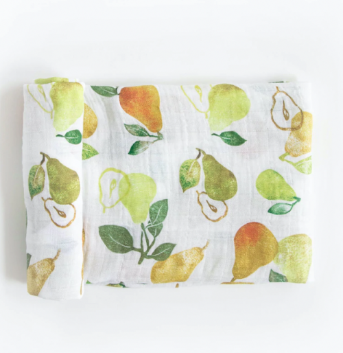 Little Unicorn Cotton Muslin Swaddle - Pears