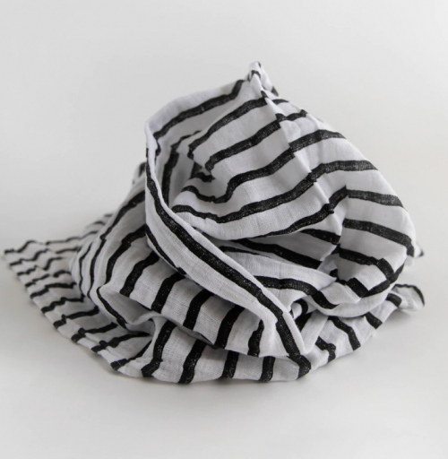 Little Unicorn Cotton Muslin Swaddle - Black Stripe