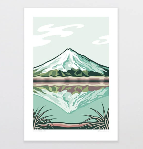 Mount Taranaki Art Print Alternative Colour 2025 - A4 Unframed