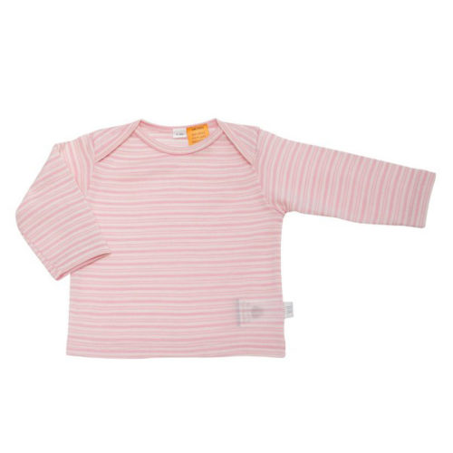 BABU Merino Envelope Neck Tee Pink stripe