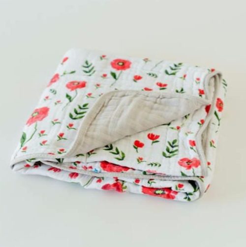 Little Unicorn Cotton Muslin Baby Quilt - Summer Poppy